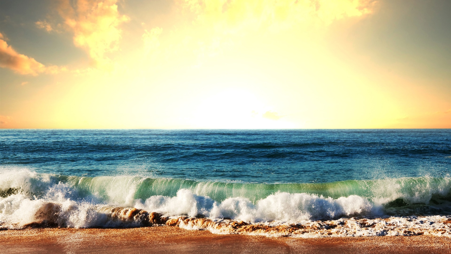 海洋天堂,海浪,傍晚,晚霞