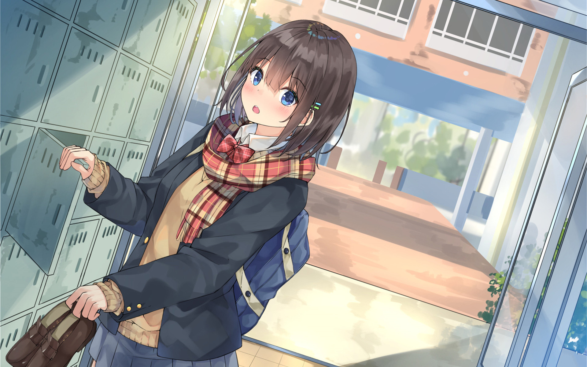 卡通人物,二次元,学校,储物柜