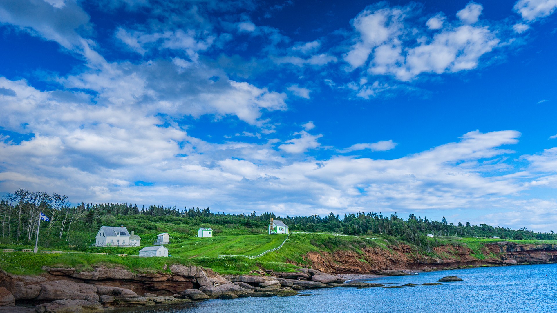 蓝天白云,草原,大江