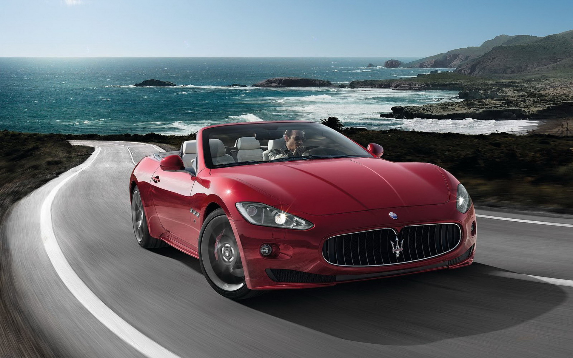 汽车,超跑,敞篷车,红色,玛莎拉蒂,GranCabrio,Sport,儿童桌面专用