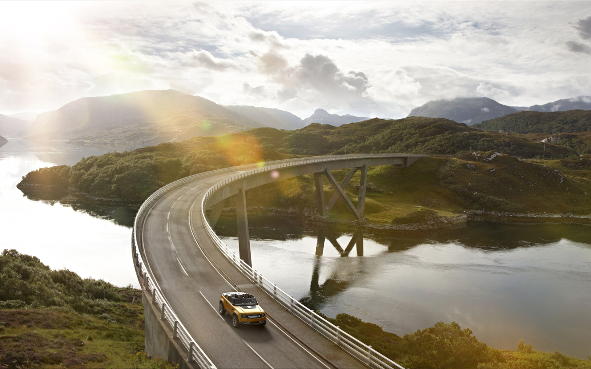 汽车,敞篷车,概念车,黄色,路虎,卫士,dc100,儿童桌面专用