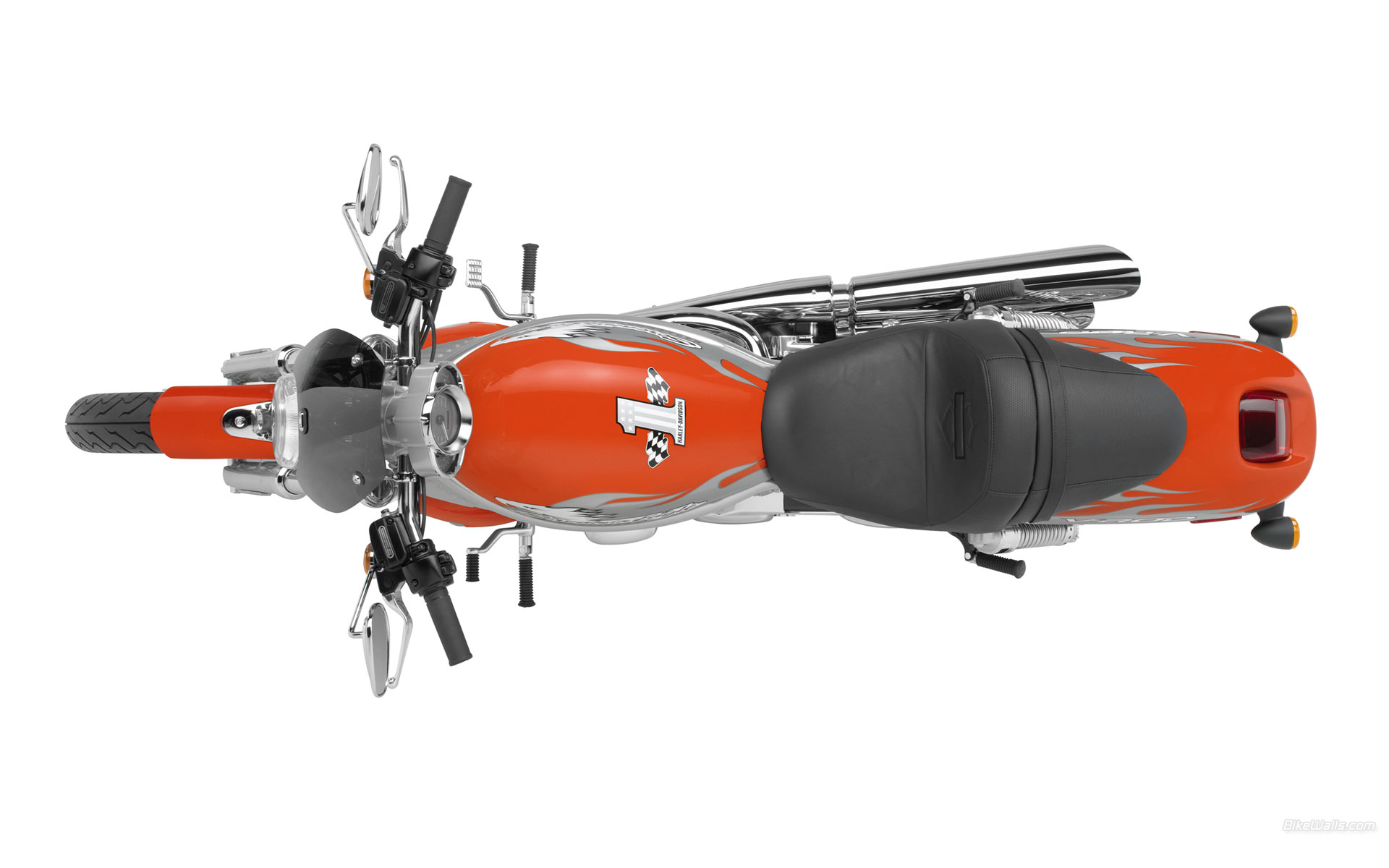 汽车,摩托,橘黄色,哈雷,俯视图,儿童桌面专用