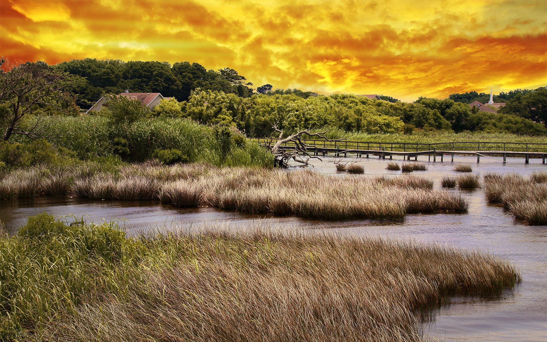 风景,落日余晖,儿童桌面专用
