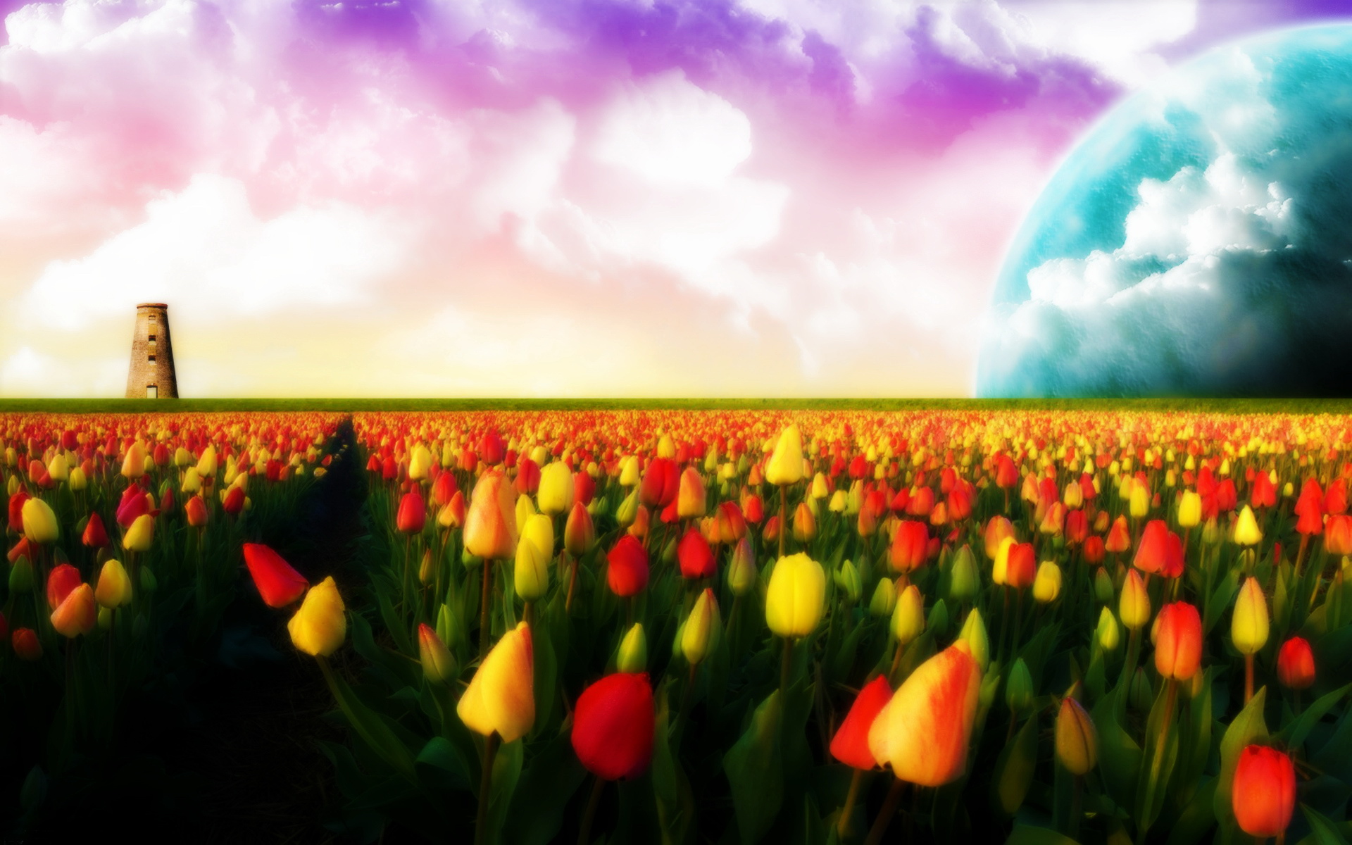 风景,风光,景观,儿童桌面专用,春意盎然,奇幻梦境