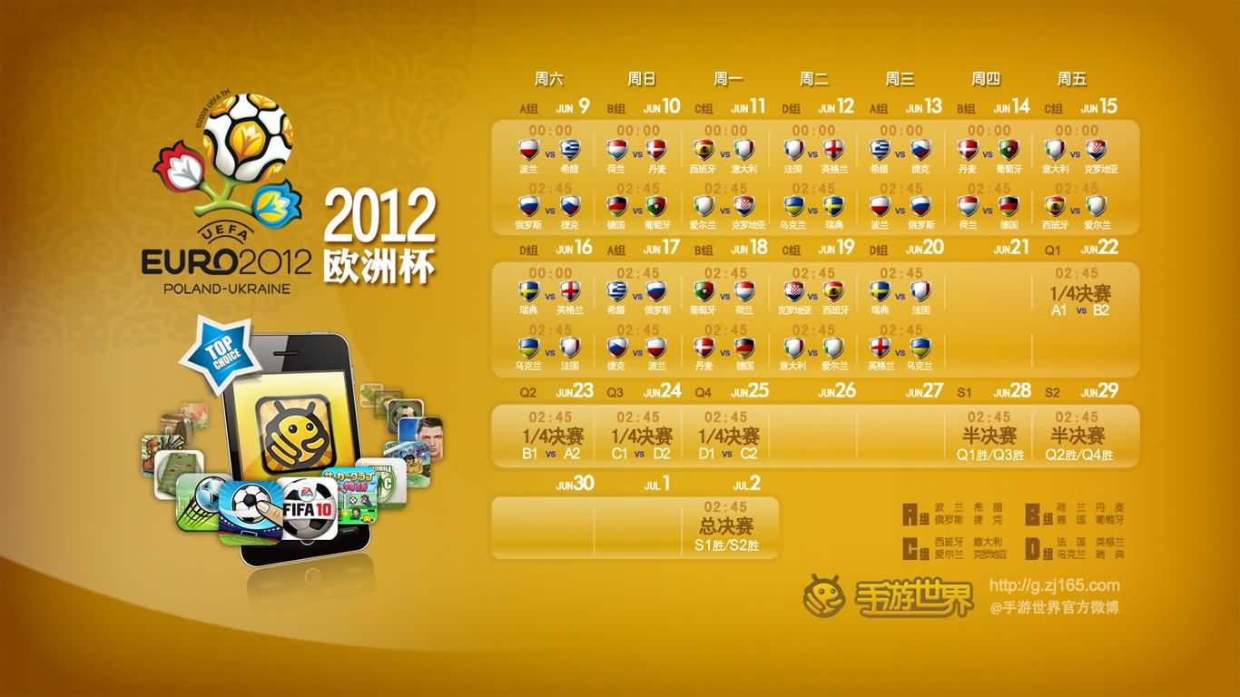 欧洲杯,六月十二日