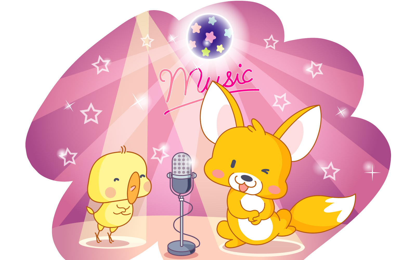 动漫,卡通,可爱,动物,狐狸,粉色,儿童桌面专用,尼玛