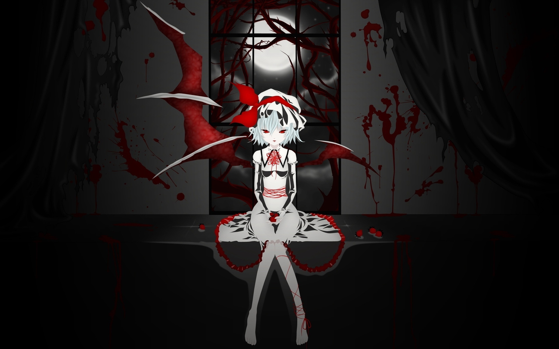 动漫,CG,六月十二日,漫画,月夜,少女,冷酷,血腥,草泥马