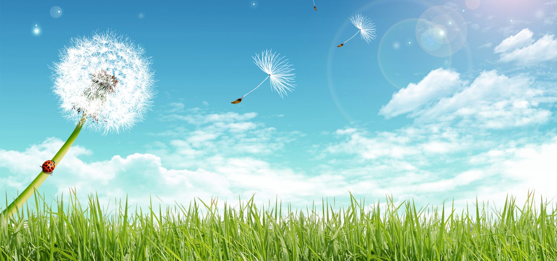 超宽,全景,风景,儿童桌面专用,蓝天白云,春意盎然,mlgb