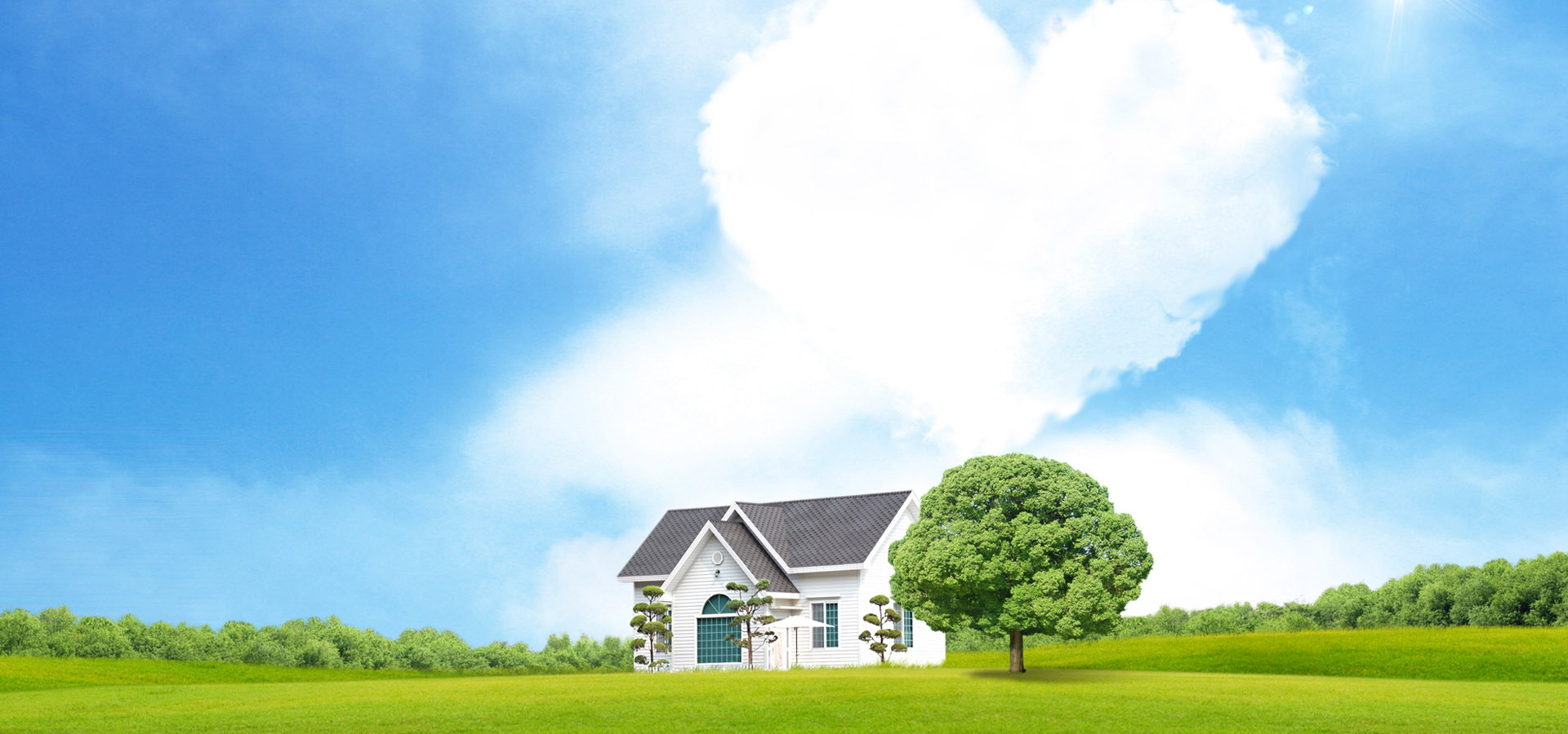 超宽,全景,风景,蓝天白云,碧绿草原,儿童桌面专用,mlgb