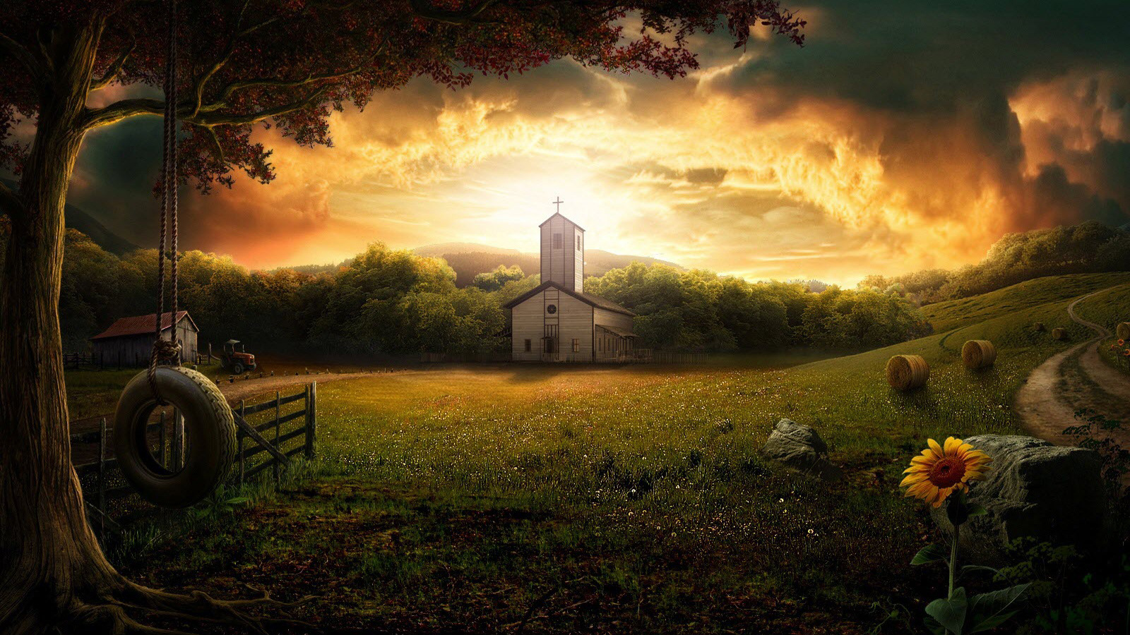 超宽,全景,风景,落日余晖,mlgb,儿童桌面专用