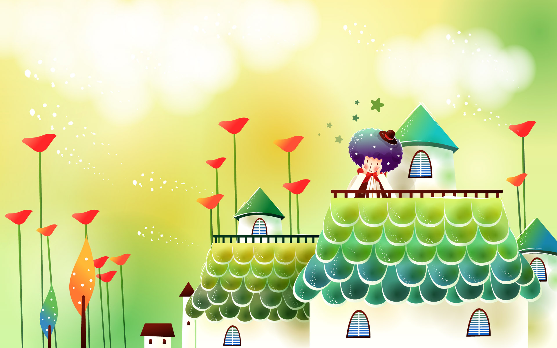 动漫,卡通,可爱,屋子,城堡,儿童桌面专用,尼玛