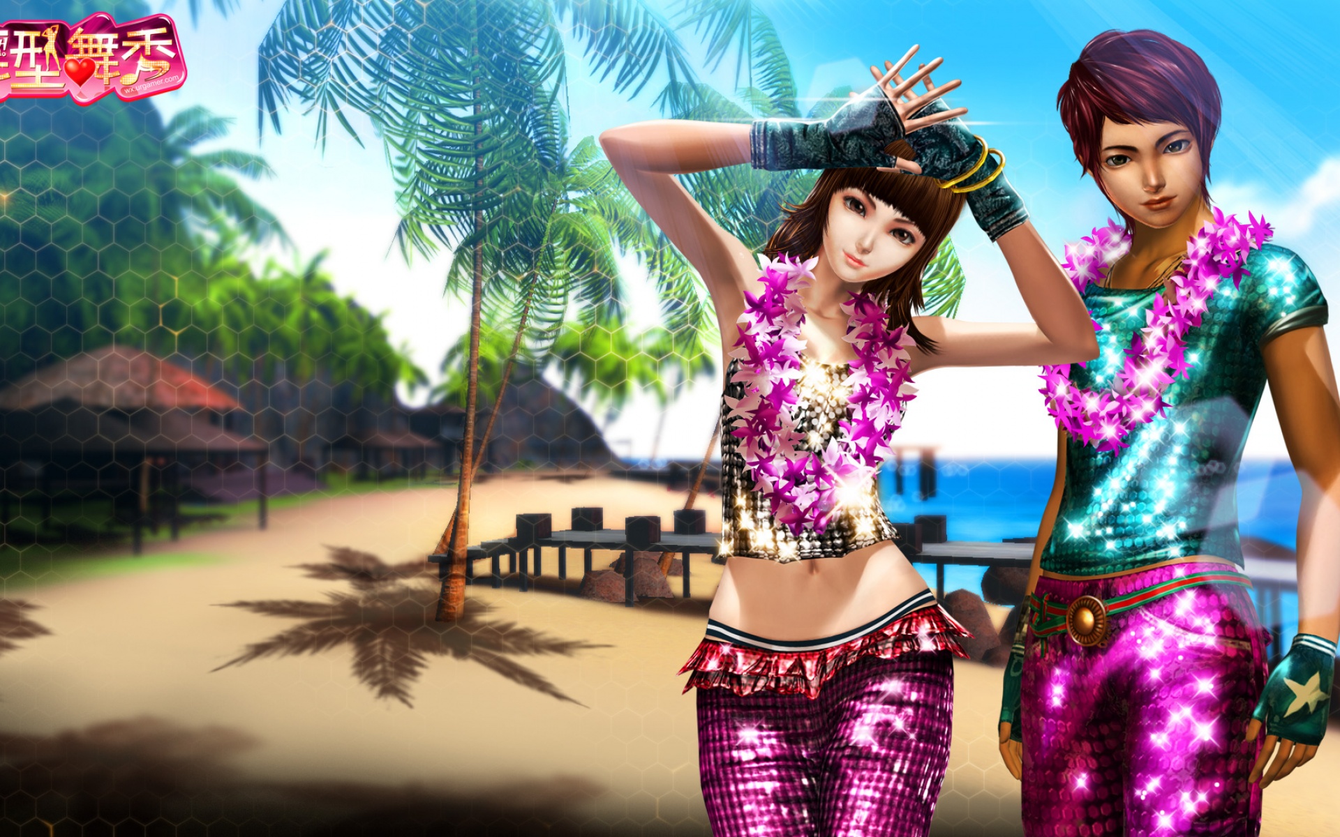 舞型舞秀,夏日,热情,沙滩,游戏,宽屏