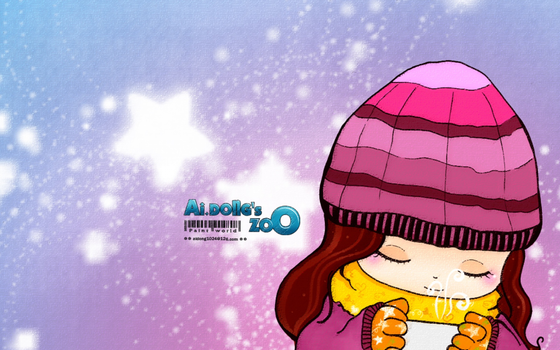 爱冬,女孩,精美,可爱,原创,卡通,儿童桌面专用