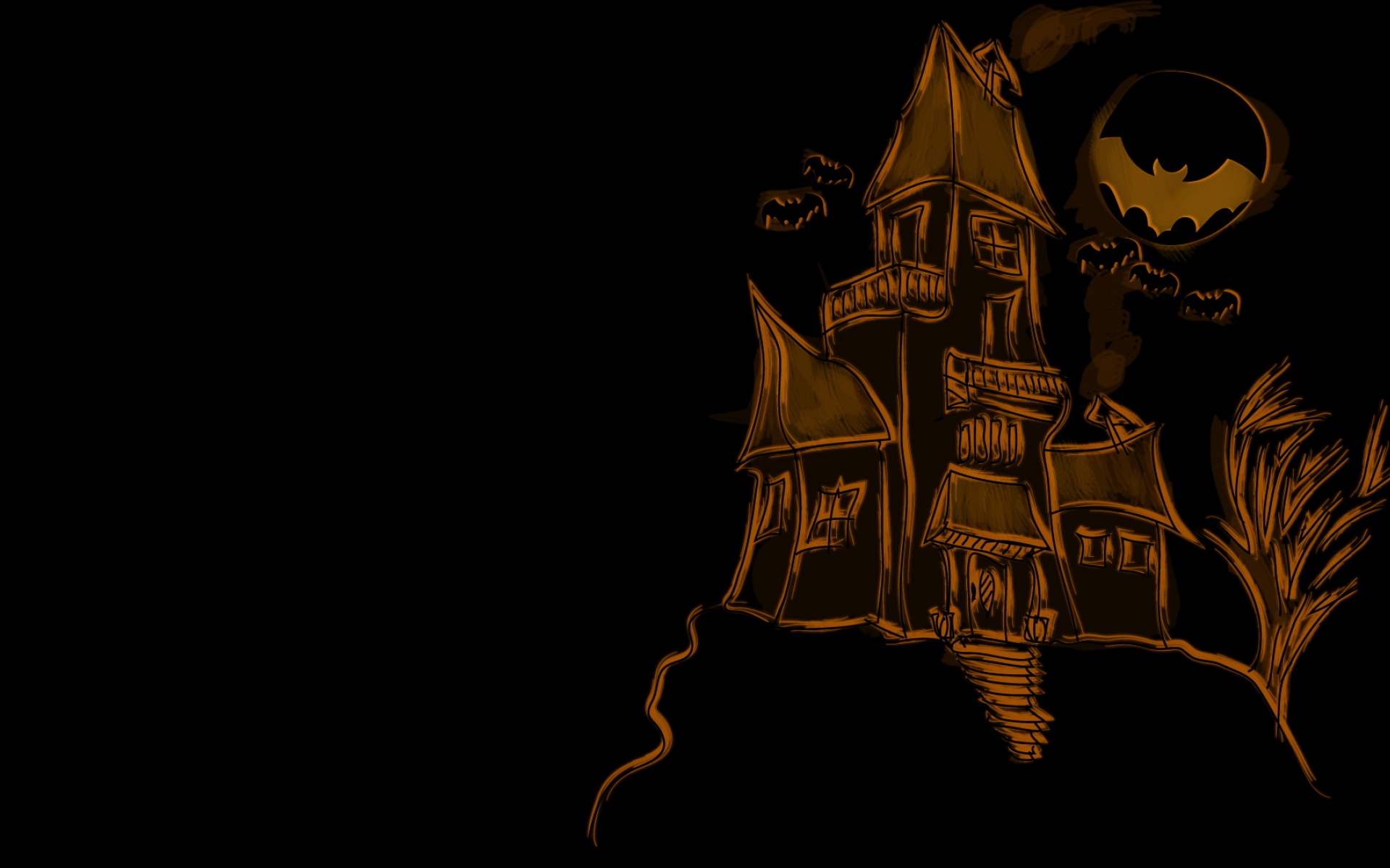 万圣节,简约,设计,黑色,宽屏,儿童桌面专用