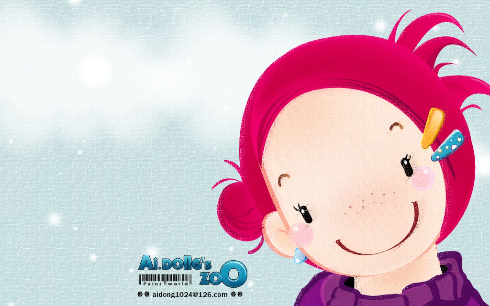 爱冬,女孩,精美,可爱,原创,卡通,儿童桌面专用