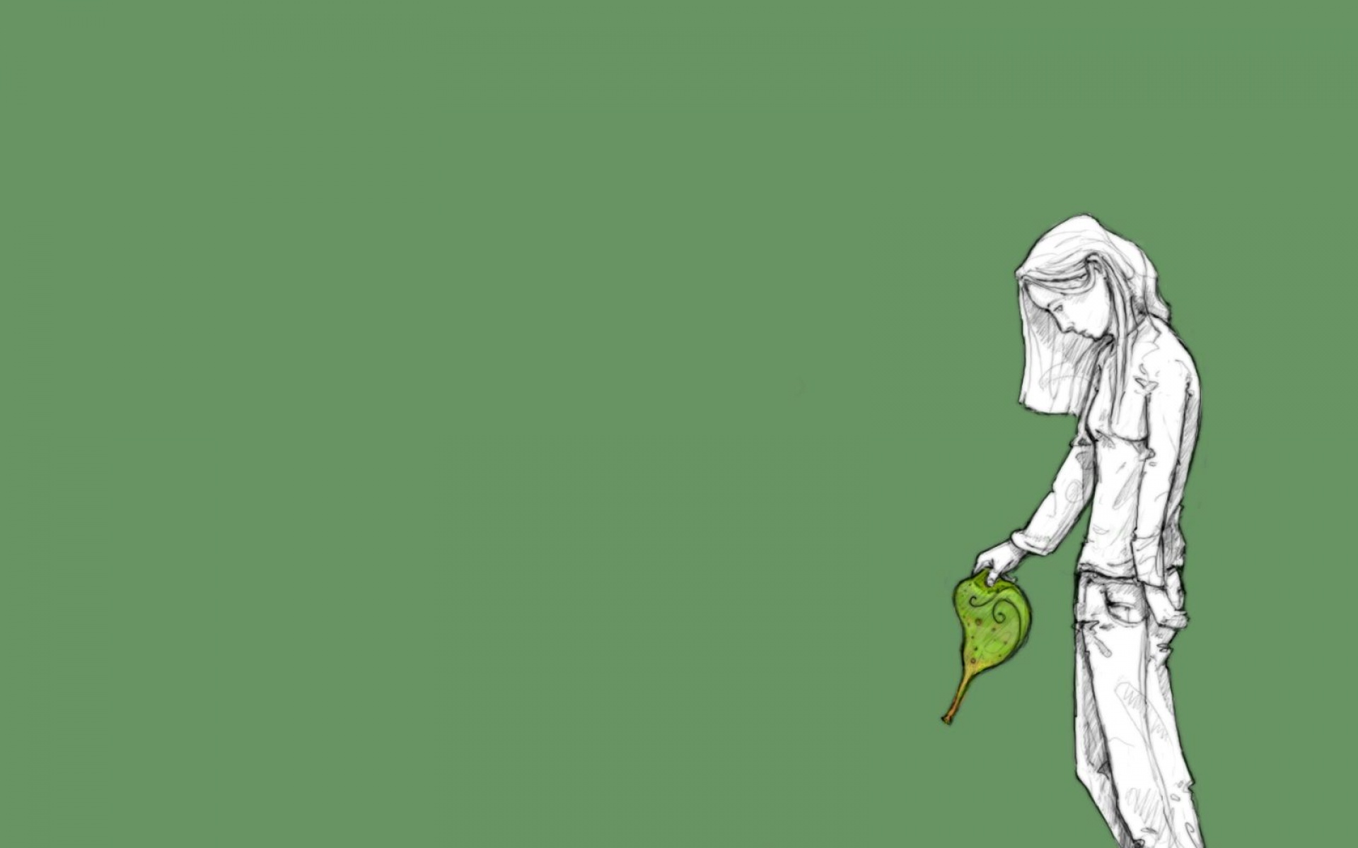 手绘,绿色,儿童桌面专用