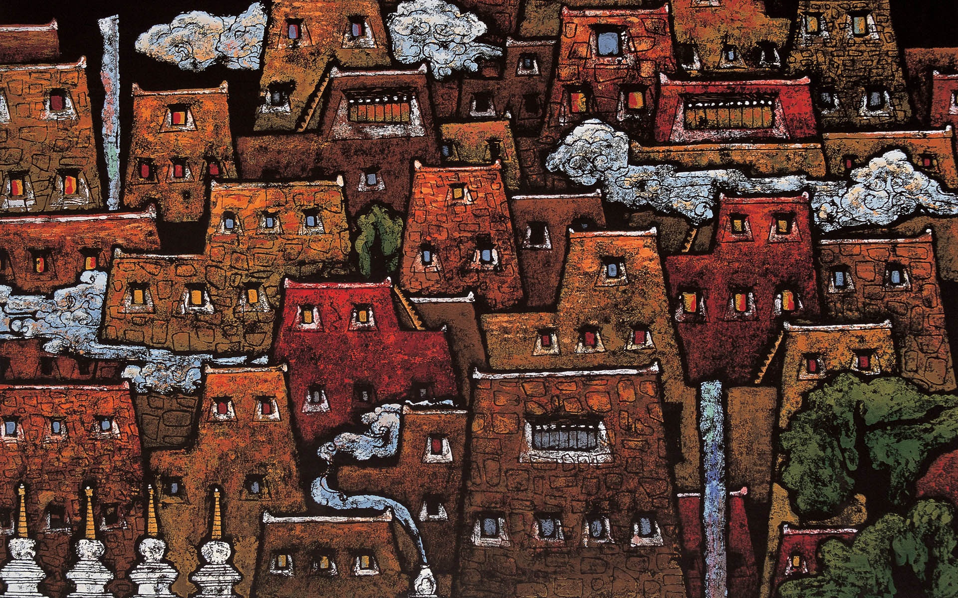 藏族,祥巴,版画,手绘,油画,2012Y十月31D,创意,设计,儿童桌面专用