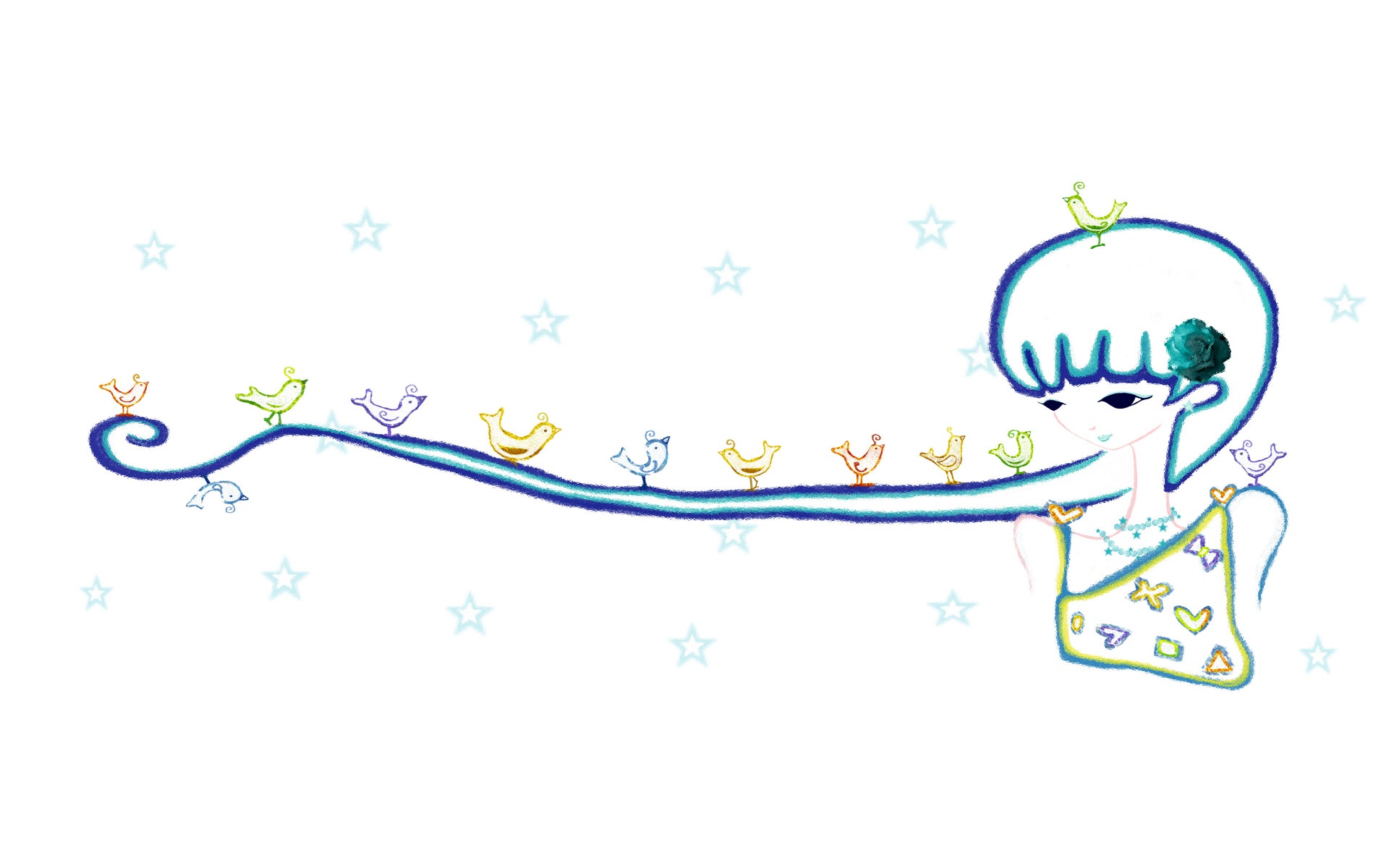 设计,手绘,插画,白色,儿童桌面专用