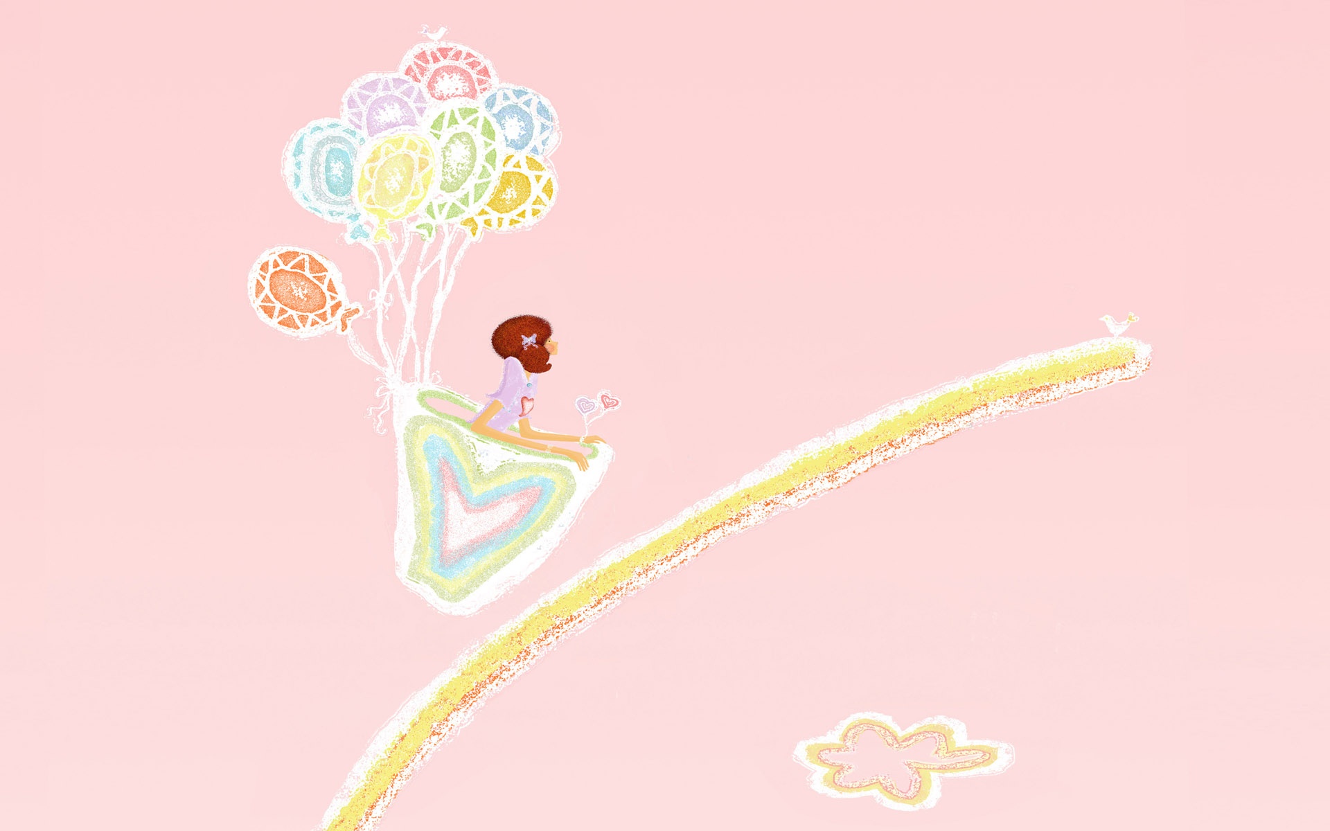 手绘,浪漫,女孩,2012Y十一月05D,儿童桌面专用