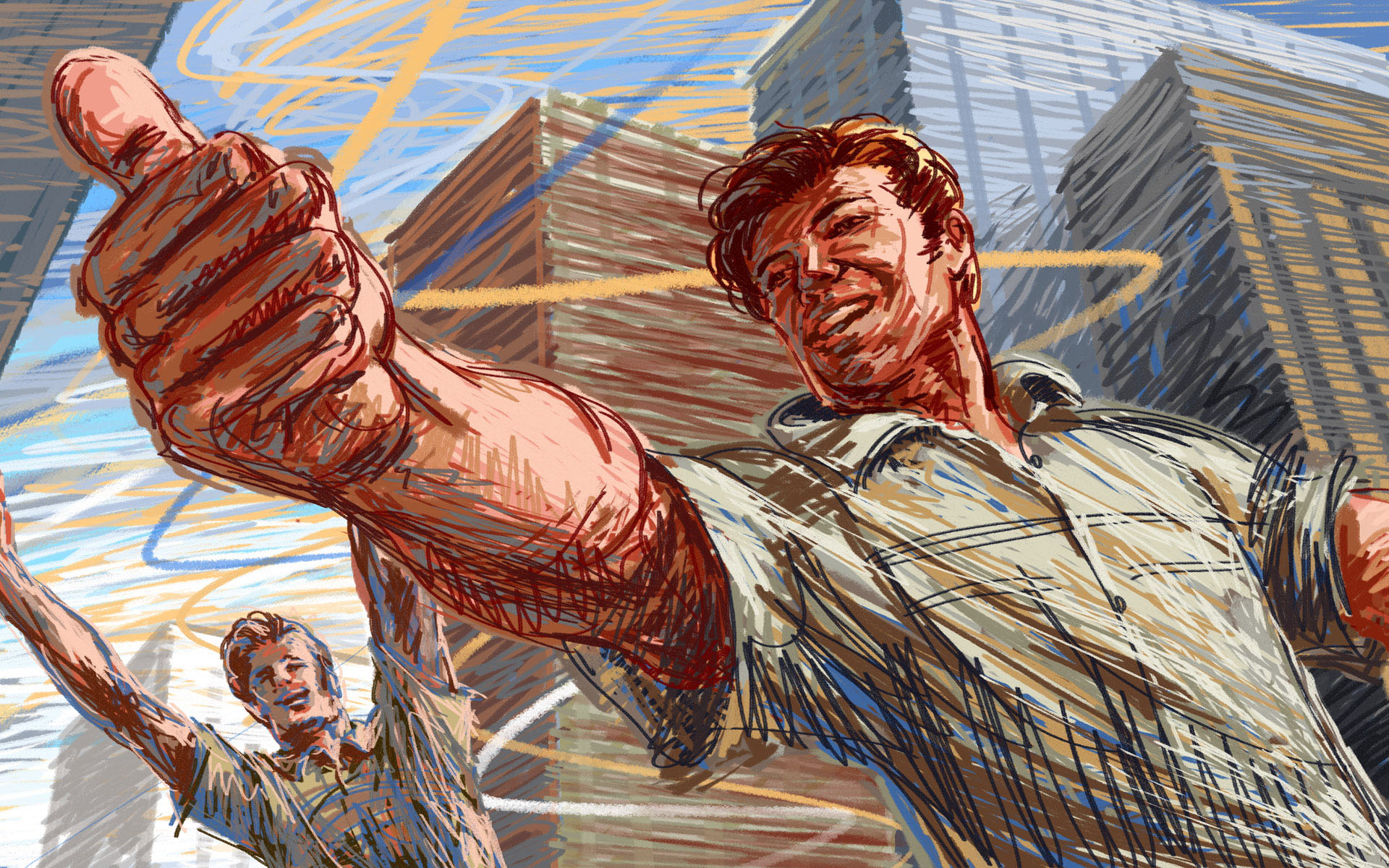 素描,蜡笔,手绘