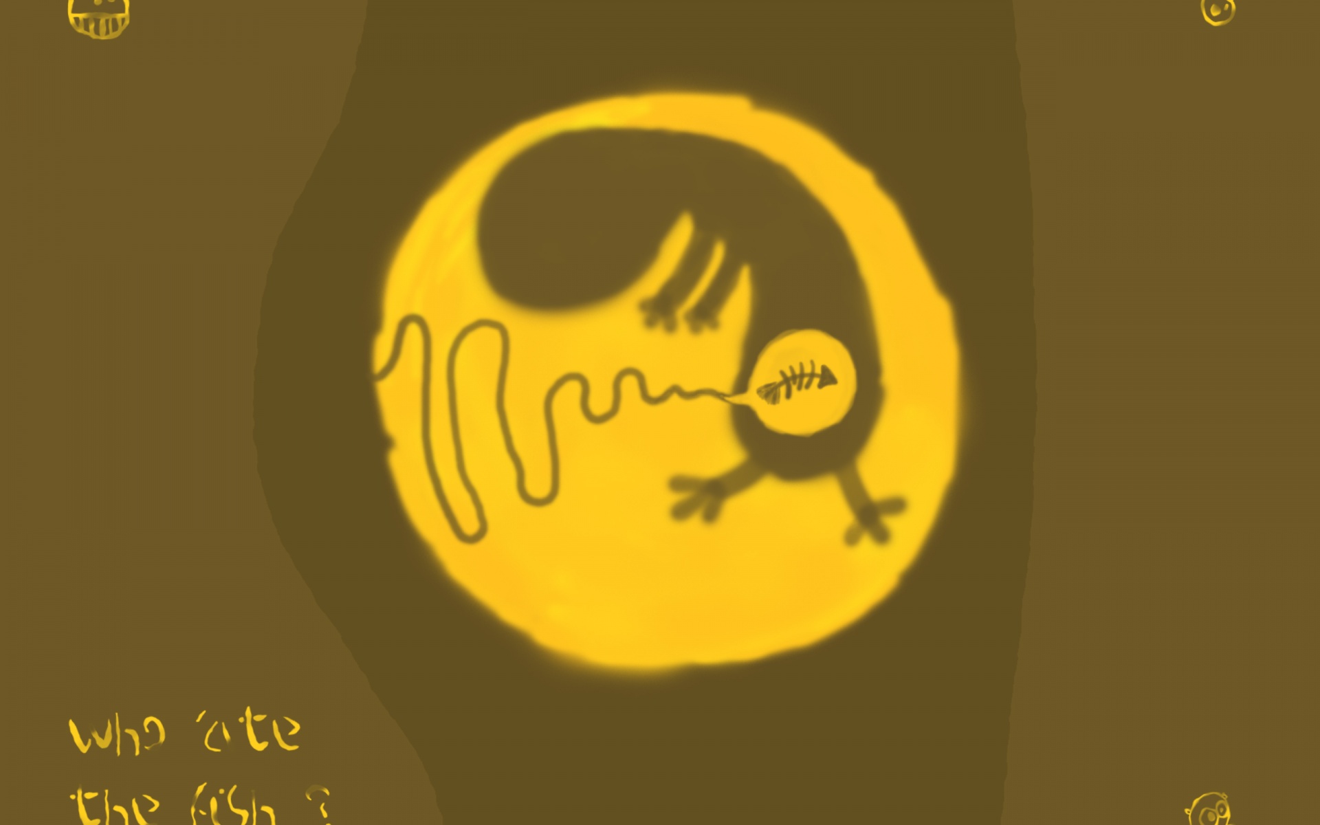 设计,简约,手绘,黄色,儿童桌面专用