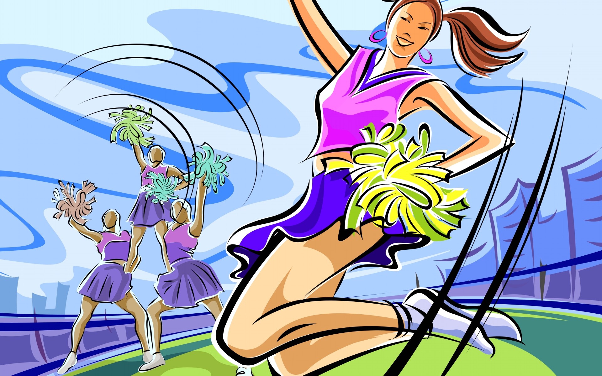 炫彩,手绘,插画,儿童桌面专用