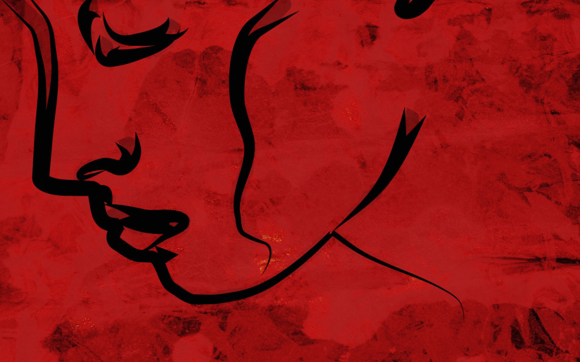 简约,手绘,红色