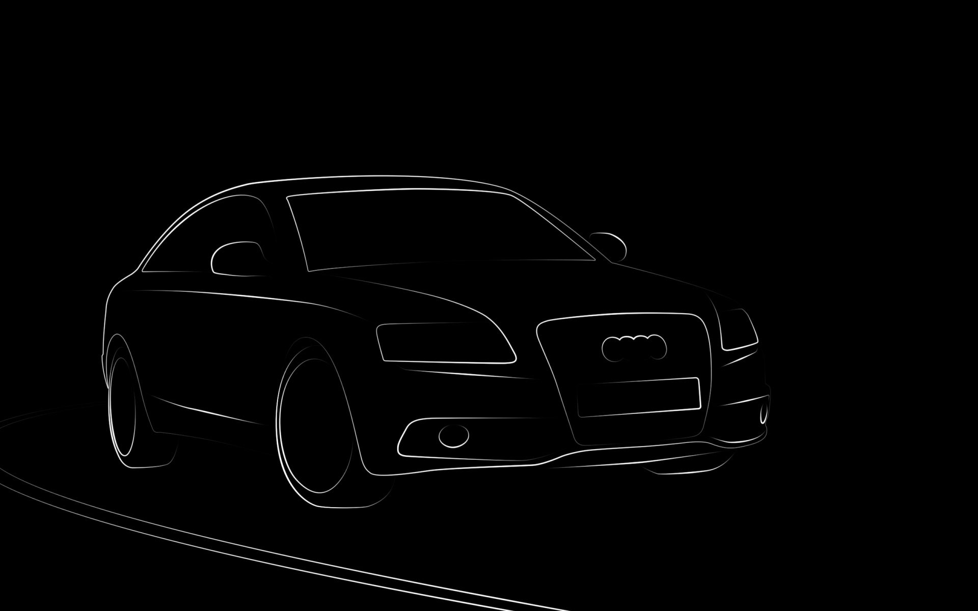 简约,设计,宝马,GTR,奥迪,汽车,黑色,线条,宽屏,2012Y十月30D,创意