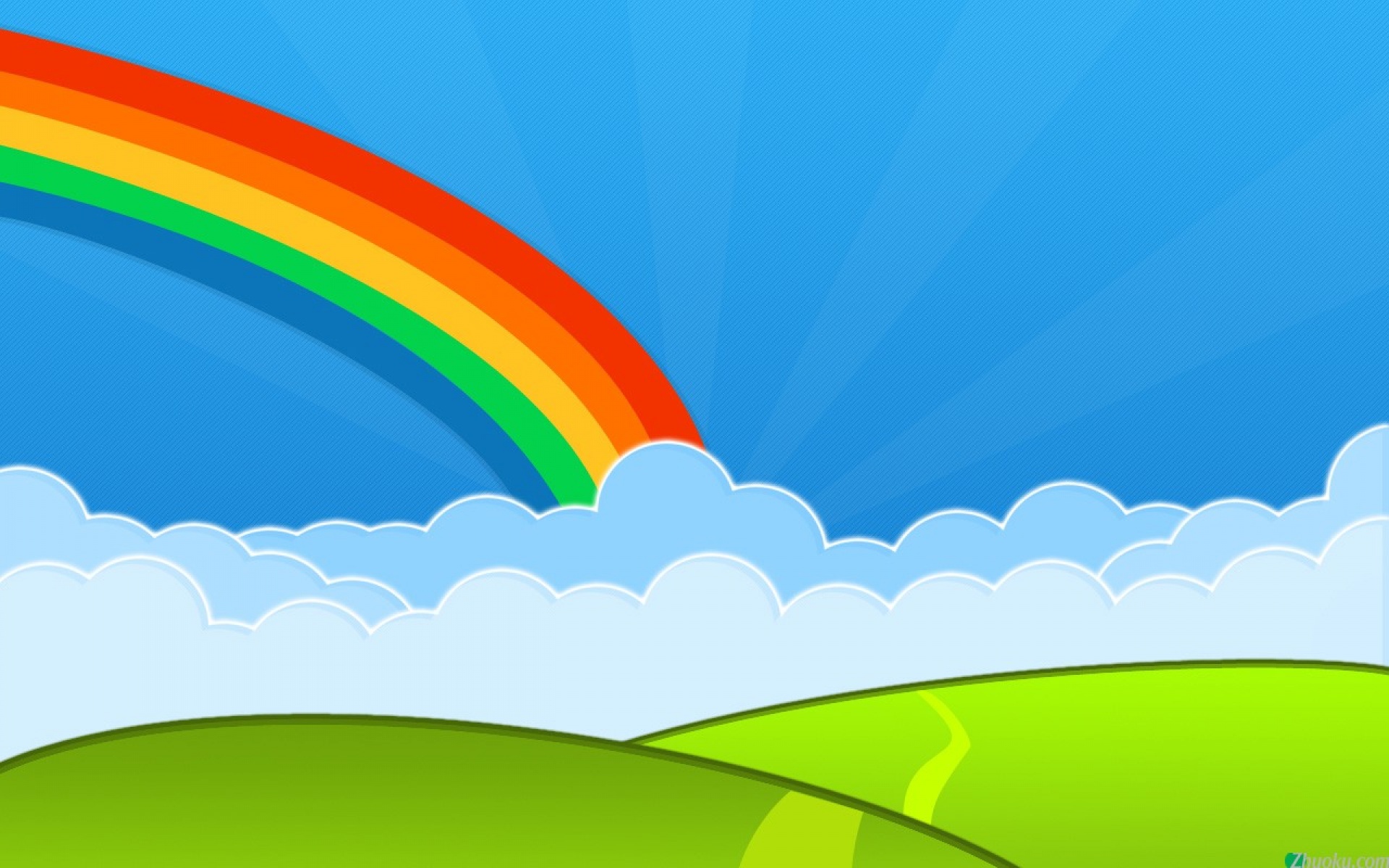 炫彩,简约,蓝色,儿童桌面专用