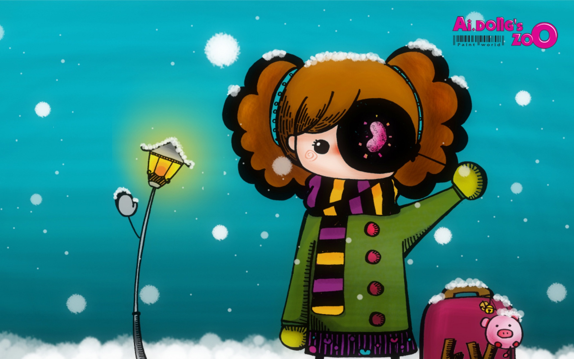 爱冬,女孩,精美,可爱,原创,卡通,2012Y十月31D,儿童桌面专用