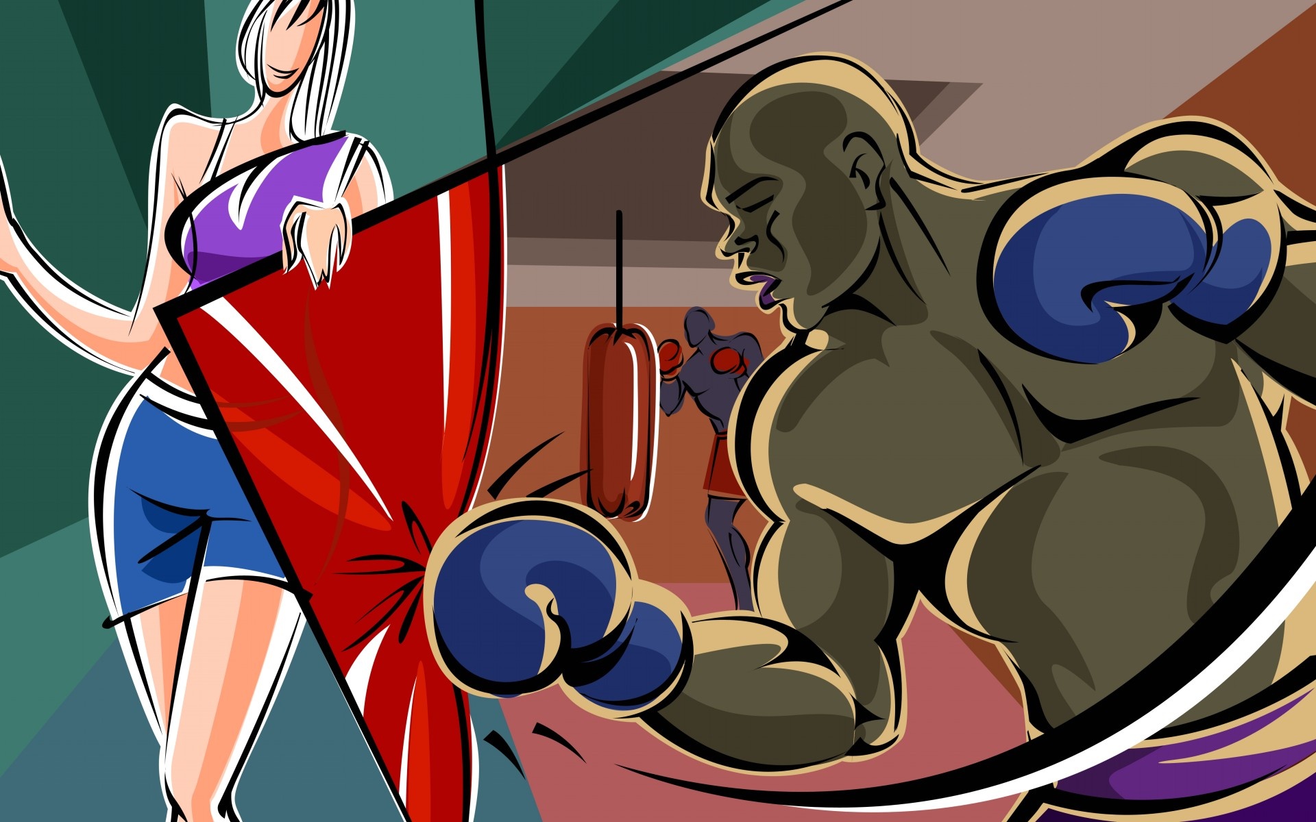 炫彩,手绘,插画