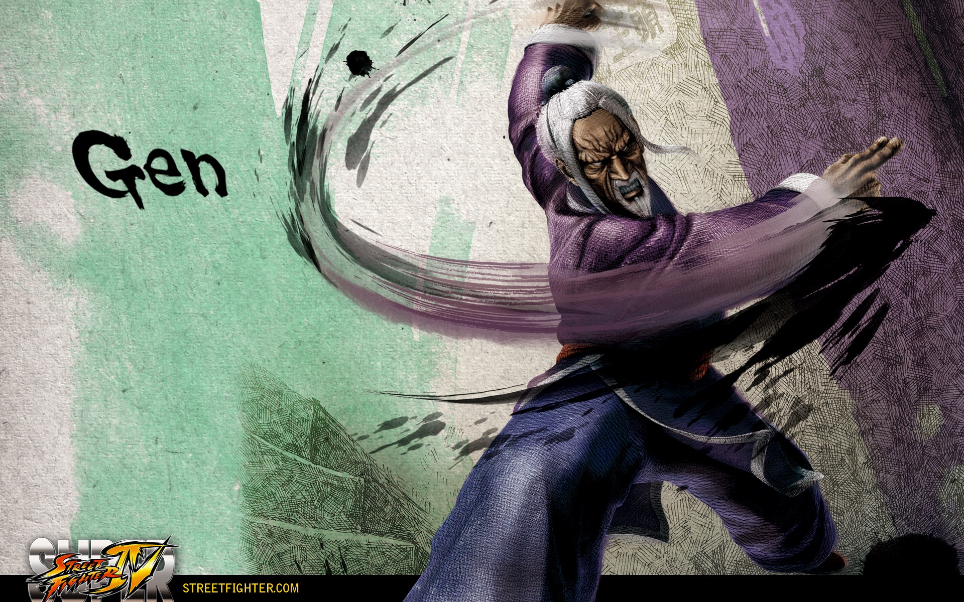 超级街霸,街霸,游戏,宽屏,水墨,中国风,2012Y十一月04D