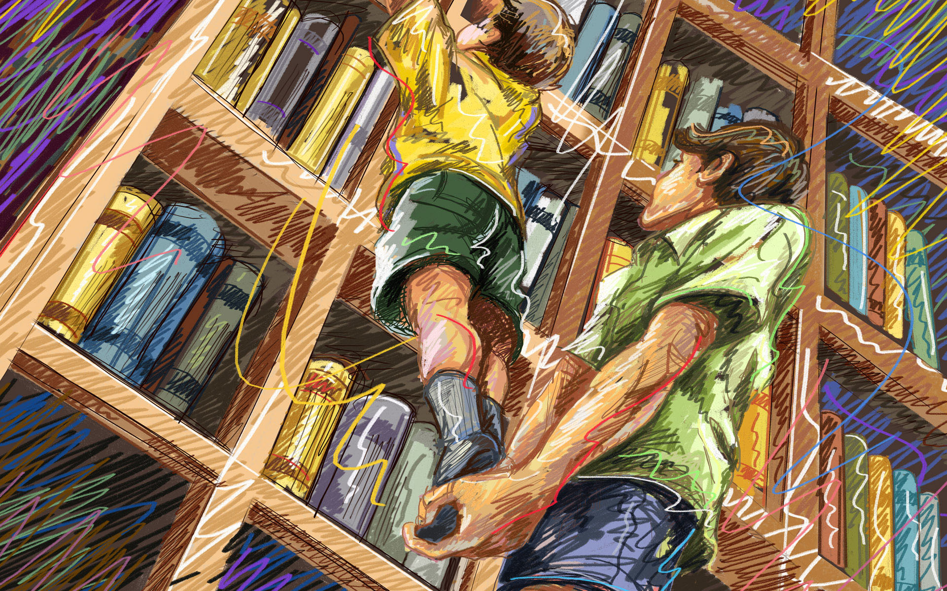 素描,蜡笔,手绘