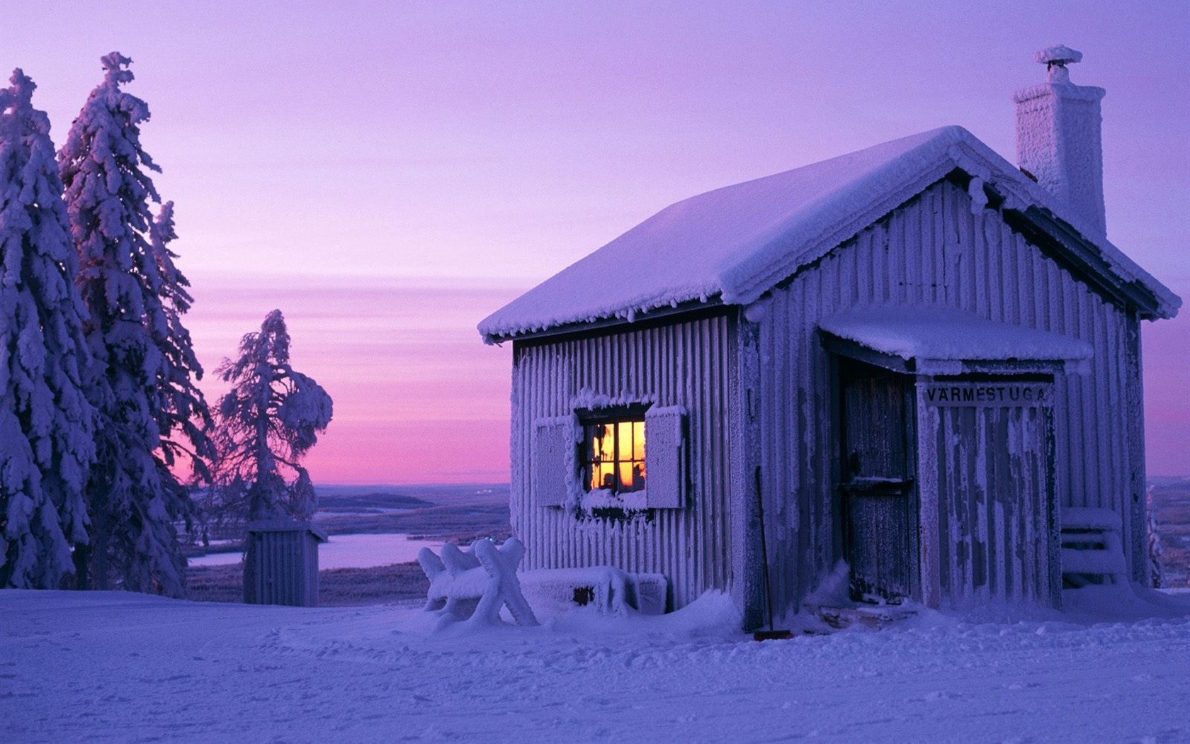 风景,落日余晖,房子,儿童桌面专用