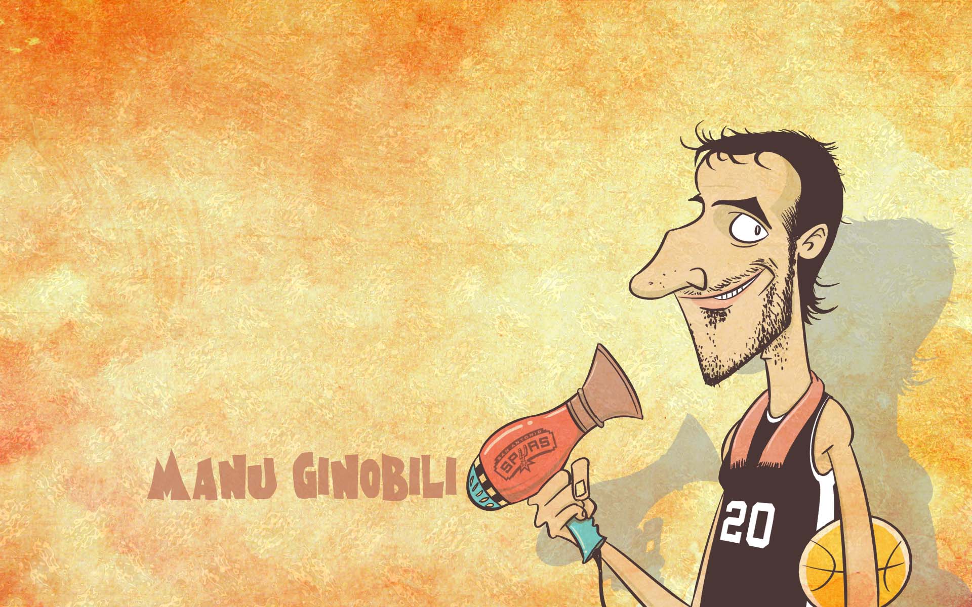 体育,NBA,马刺,吉诺比利,手绘