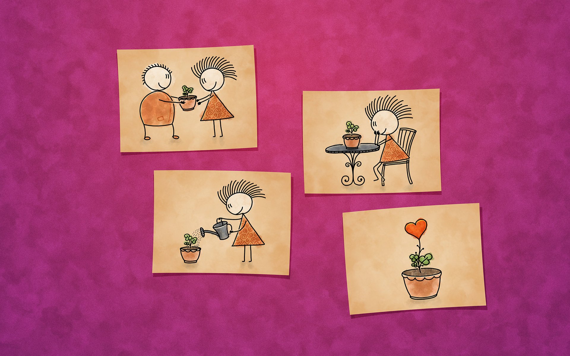 唯美,爱情,浪漫手绘