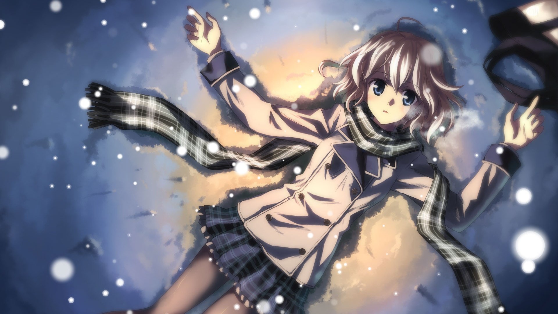 动漫,动漫少女,冬天,插画,儿童桌面专用