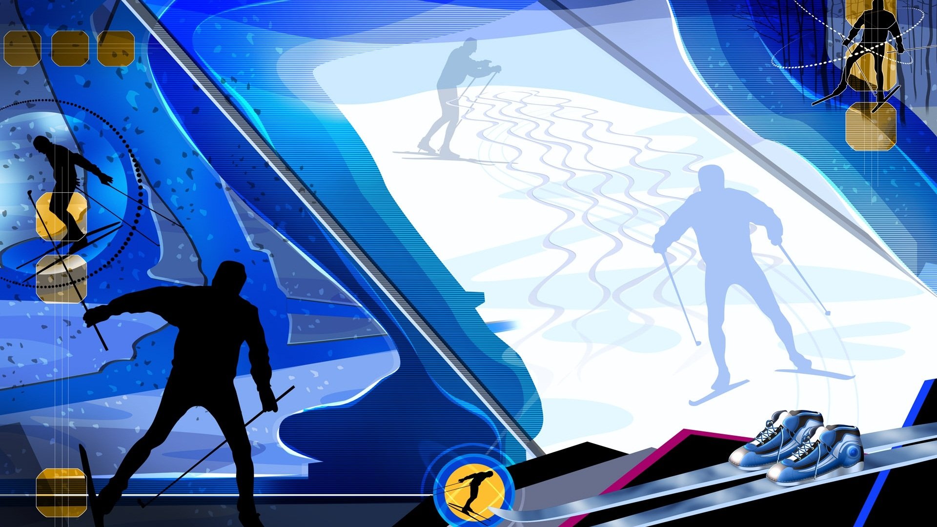 体育,奥运项目,卡通版,手绘,滑雪