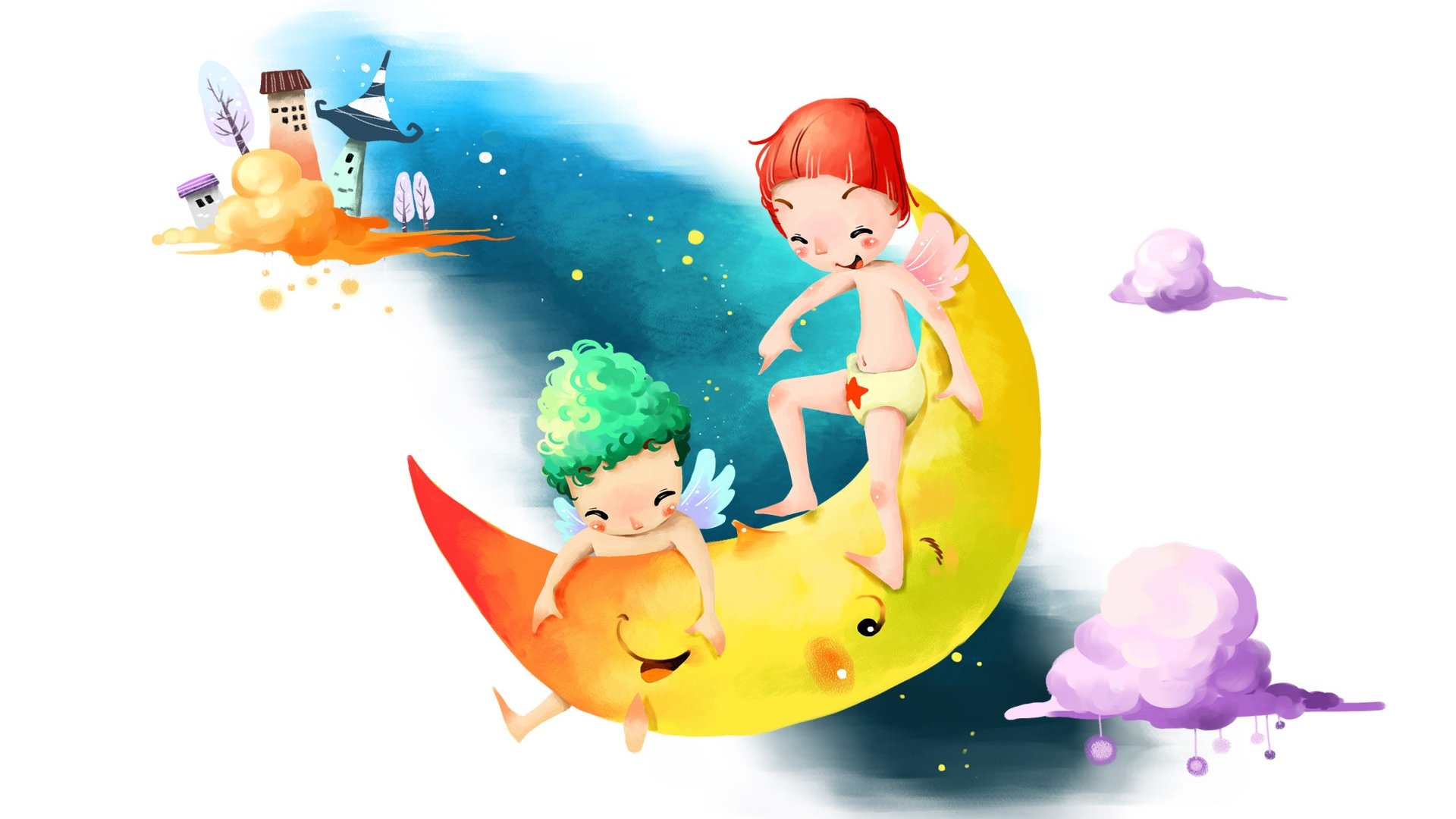 动漫,梦幻童年,童年时光,插画,手绘,儿童桌面专用