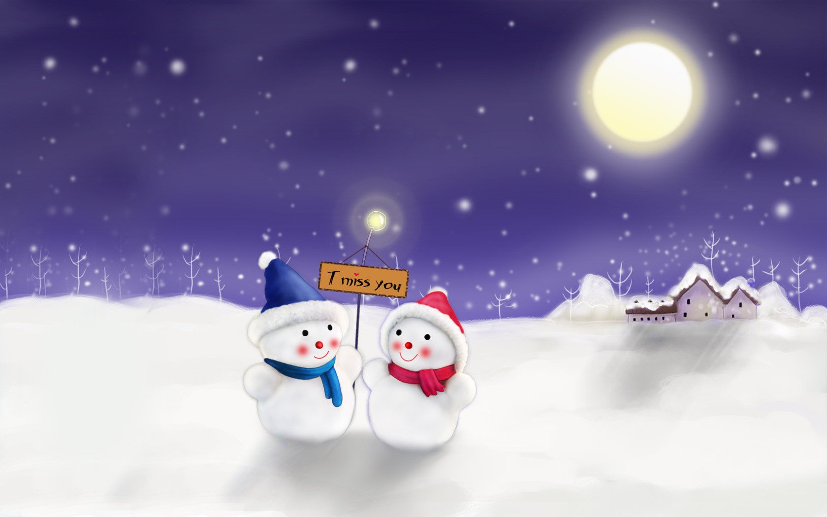 爱情美图,浪漫手绘,雪人,冬天