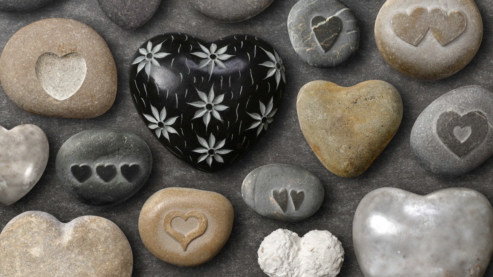 爱情美图,唯美温馨,爱心,石头