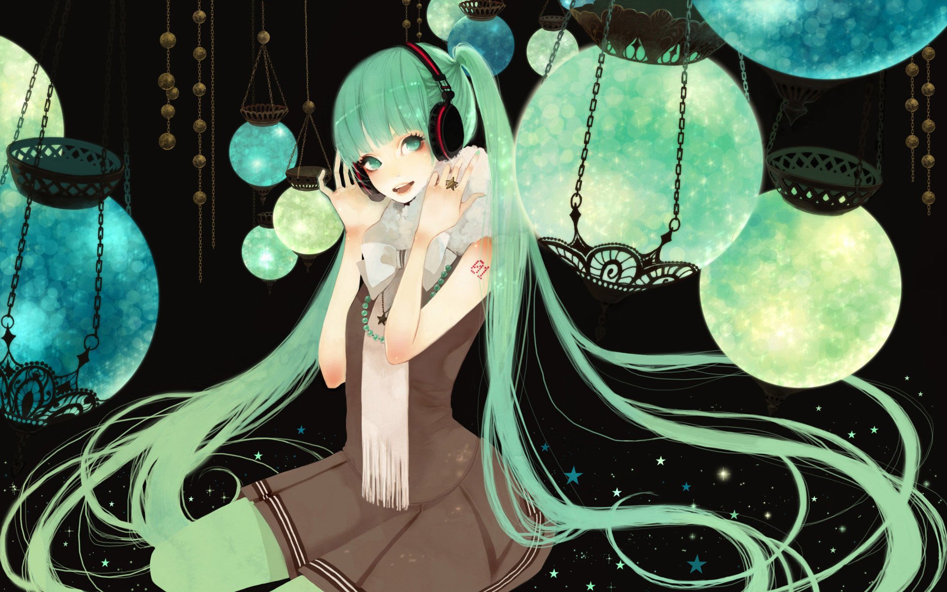 动漫,动漫少女,初音,插画,儿童桌面专用