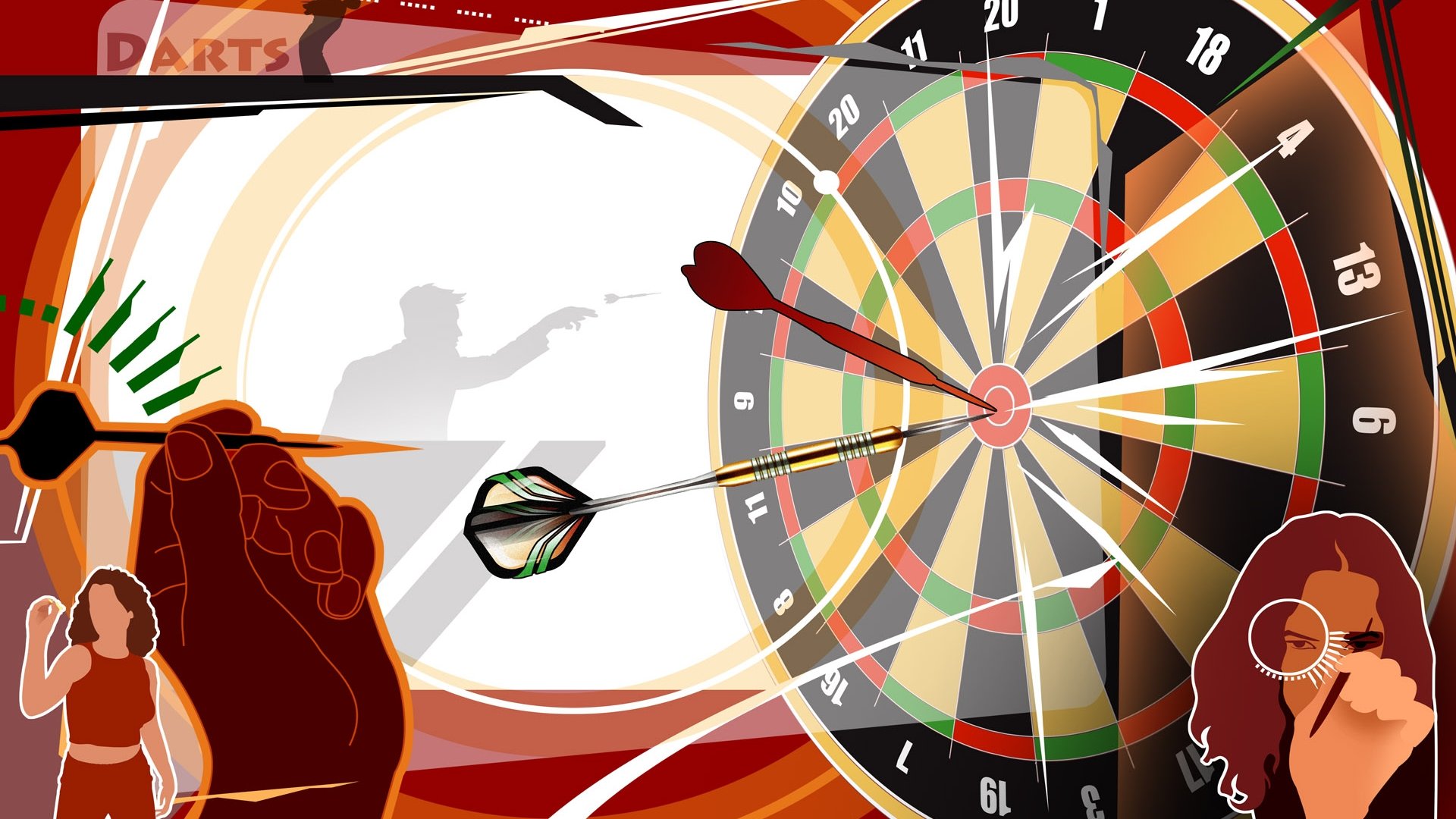 体育,运动项目,飞镖,卡通版,手绘