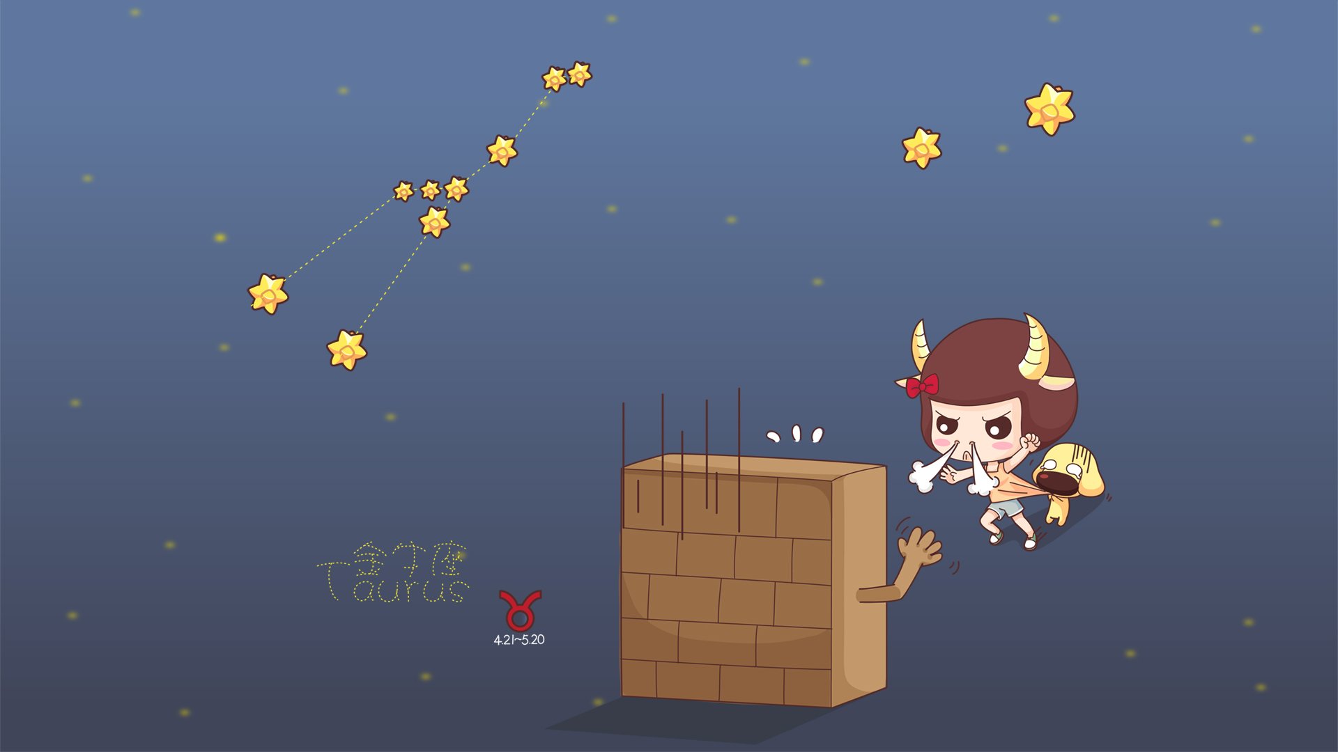 动漫,麦拉风,麦拉风星座壁纸,星座壁纸,金牛座,儿童桌面专用