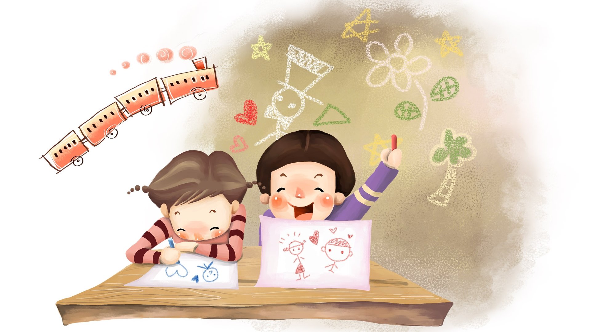 动漫,梦幻童年,插画,手绘,儿童桌面专用