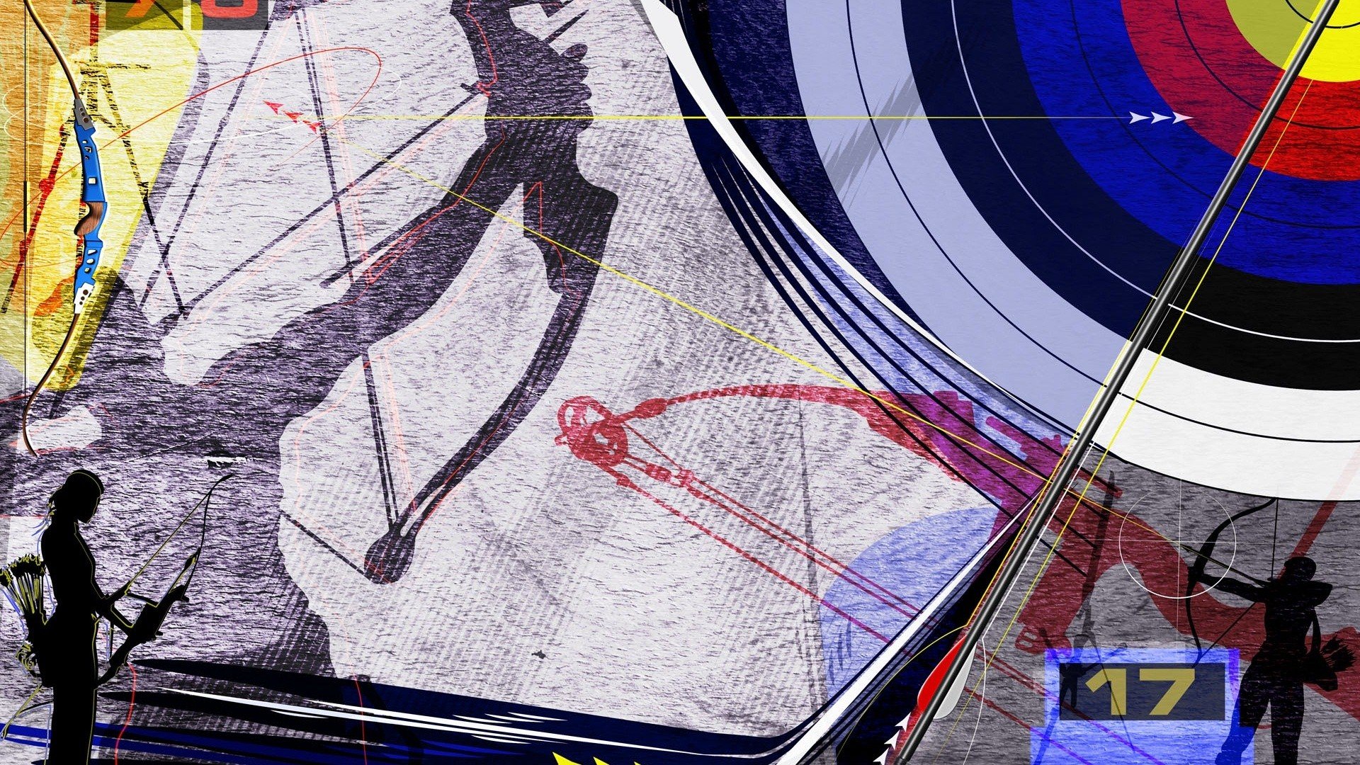 体育,奥运项目,射箭,卡通版,手绘