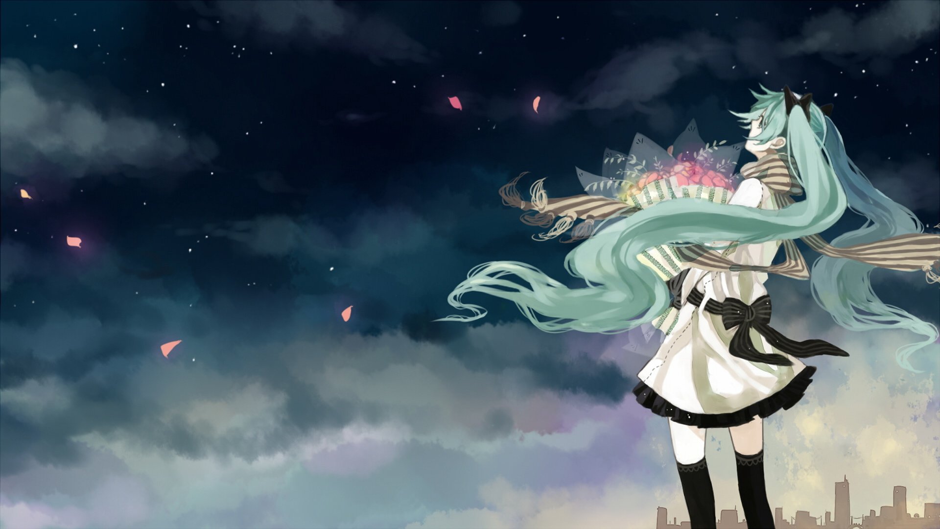 动漫,动漫少女,初音,插画,手绘,儿童桌面专用