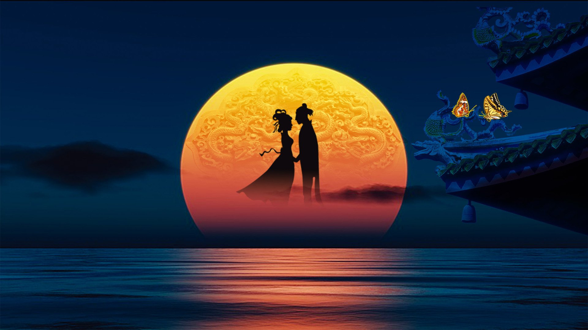 爱情美图,浪漫手绘,七夕,情人节,牛郎,织女