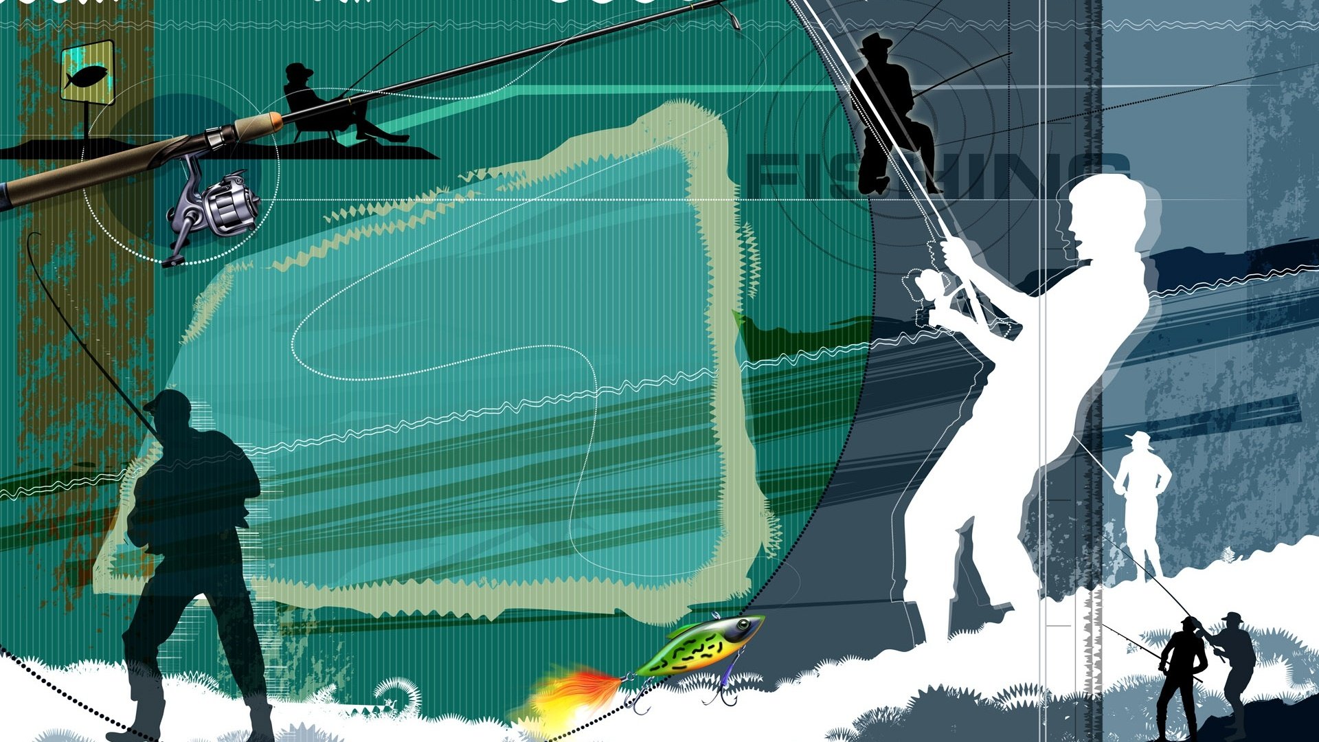 体育,垂钓,运动项目,卡通版,插画,手绘