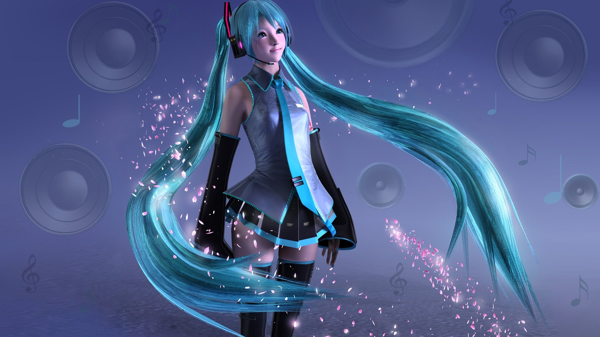 动漫,初音,动漫少女,插画,儿童桌面专用